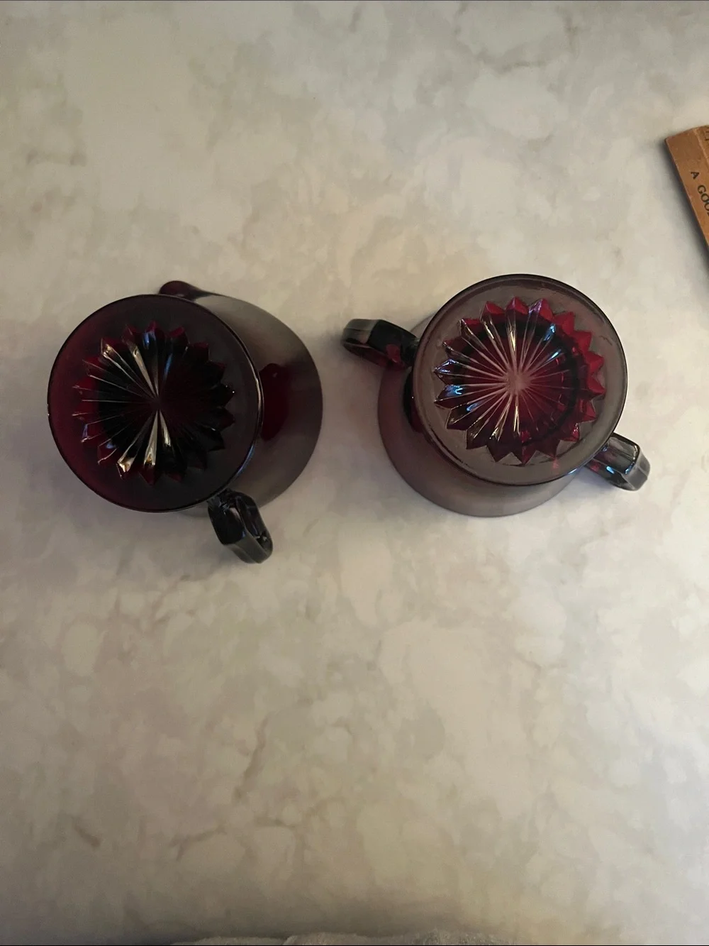VTG. Anchor Hocking Royal Ruby Glass Creamer And  Sugar Bowl Set
